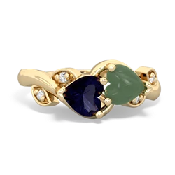 Sapphire Floral Elegance 14K Yellow Gold ring R5790