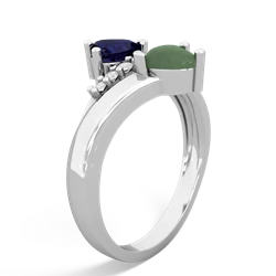 Sapphire Heart To Heart 14K White Gold ring R2064