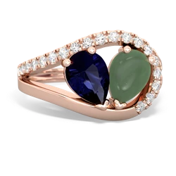 Sapphire Nestled Heart Keepsake 14K Rose Gold ring R5650