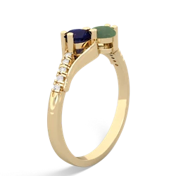 Sapphire Infinity Pave Two Stone 14K Yellow Gold ring R5285