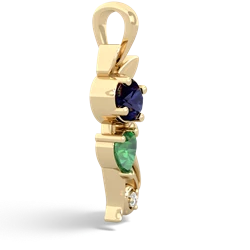 Sapphire Kitten 14K Yellow Gold pendant P5780