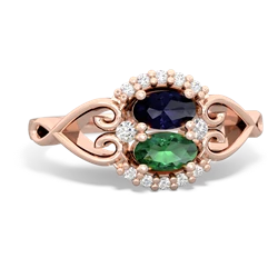 Sapphire Love Nest 14K Rose Gold ring R5860