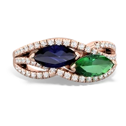 Sapphire Diamond Rivers 14K Rose Gold ring R3070