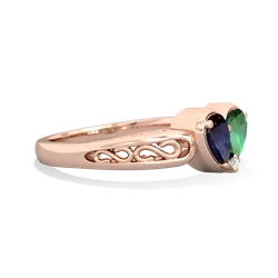 Sapphire Filligree 'One Heart' 14K Rose Gold ring R5070