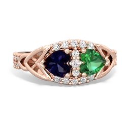 Sapphire Sparkling Celtic Knot 14K Rose Gold ring R2645