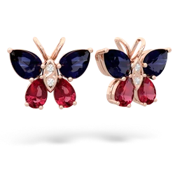 Sapphire Butterfly 14K Rose Gold earrings E2215