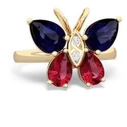 Sapphire Butterfly 14K Yellow Gold ring R2215