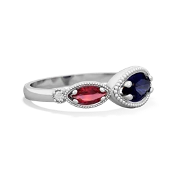 Sapphire Milgrain Marquise 14K White Gold ring R5700