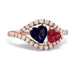 Sapphire Mother And Child 14K Rose Gold ring R3010