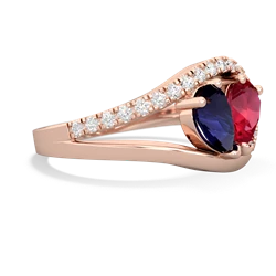 Sapphire Nestled Heart Keepsake 14K Rose Gold ring R5650