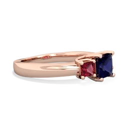 Sapphire Three Stone Trellis 14K Rose Gold ring R4015