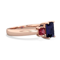 Sapphire Three Stone Emerald-Cut Trellis 14K Rose Gold ring R4021