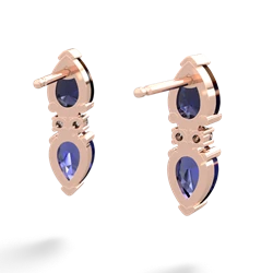 Sapphire Bowtie Drop 14K Rose Gold earrings E0865