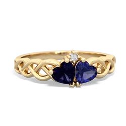 Sapphire Heart To Heart Braid 14K Yellow Gold ring R5870