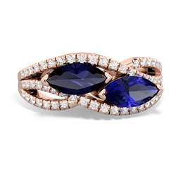 Sapphire Diamond Rivers 14K Rose Gold ring R3070