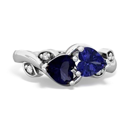 Sapphire Floral Elegance 14K White Gold ring R5790