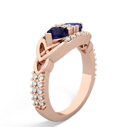 Sapphire Sparkling Celtic Knot 14K Rose Gold ring R2645