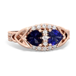 Sapphire Sparkling Celtic Knot 14K Rose Gold ring R2645