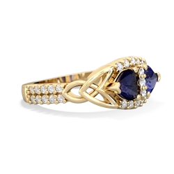 Sapphire Sparkling Celtic Knot 14K Yellow Gold ring R2645