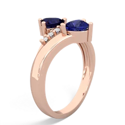 Sapphire Heart To Heart 14K Rose Gold ring R2064