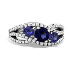 Sapphire Three Stone Aurora 14K White Gold ring R3080