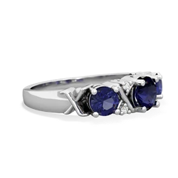 Sapphire Hugs And Kisses 14K White Gold ring R5016