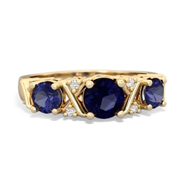 Sapphire Hugs And Kisses 14K Yellow Gold ring R5016