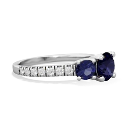 Sapphire Pave Trellis 14K White Gold ring R5500