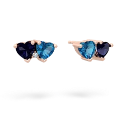 Sapphire Sweethearts 14K Rose Gold earrings E5260