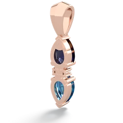 Sapphire Bowtie Drop 14K Rose Gold pendant P0865