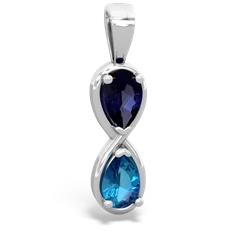 Sapphire Infinity 14K White Gold pendant P5050