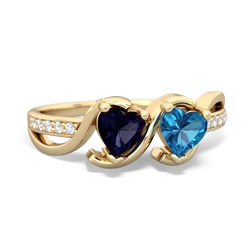 Sapphire Side By Side 14K Yellow Gold ring R3090