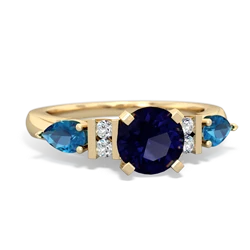 Sapphire 6Mm Round Eternal Embrace Engagement 14K Yellow Gold ring R2005