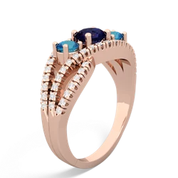 Sapphire Three Stone Aurora 14K Rose Gold ring R3080