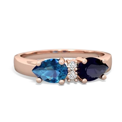 Sapphire Pear Bowtie 14K Rose Gold ring R0865