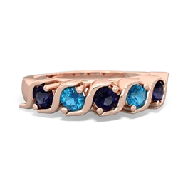 Sapphire Anniversary Band 14K Rose Gold ring R2089