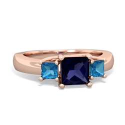 Sapphire Three Stone Trellis 14K Rose Gold ring R4015