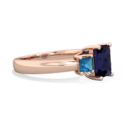 Sapphire Three Stone Emerald-Cut Trellis 14K Rose Gold ring R4021