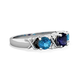 Sapphire Hugs And Kisses 14K White Gold ring R5016