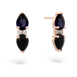 Sapphire Bowtie Drop 14K Rose Gold earrings E0865