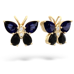 Sapphire Butterfly 14K Yellow Gold earrings E2215