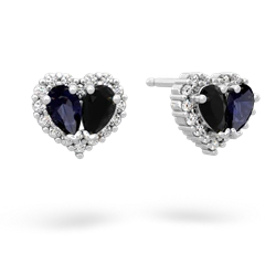 Sapphire Halo 14K White Gold earrings E7008