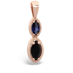 Sapphire Antique-Style Halo 14K Rose Gold pendant P5700