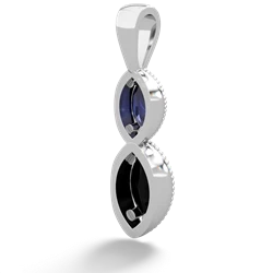 Sapphire Antique-Style Halo 14K White Gold pendant P5700