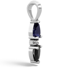 Sapphire Bowtie Drop 14K White Gold pendant P0865