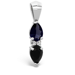 Sapphire Bowtie Drop 14K White Gold pendant P0865