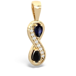 Sapphire Diamond Infinity 14K Yellow Gold pendant P5390