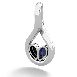 Sapphire Pave Twist 'One Heart' 14K White Gold pendant P5360