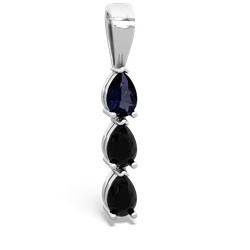 Sapphire Dew Drops 14K White Gold pendant P2251