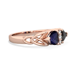 Sapphire Celtic Knot Double Heart 14K Rose Gold ring R5040